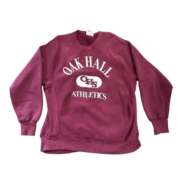 Vtg Lee Oak Hall Athletics Pullover Sweatshirt XL USA Preppy Old School Prep - Picture 8 of 8